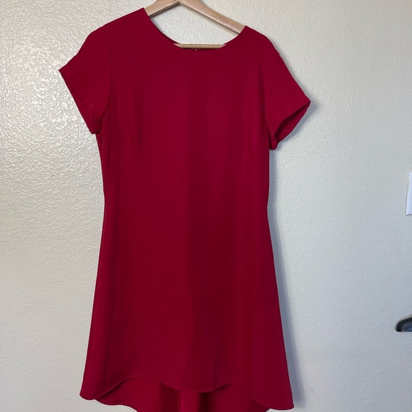 Nha Khanh West Hem A-Line Asymmetrical Short Sleeve Red Dress 10 2373 - Picture 8 of 8